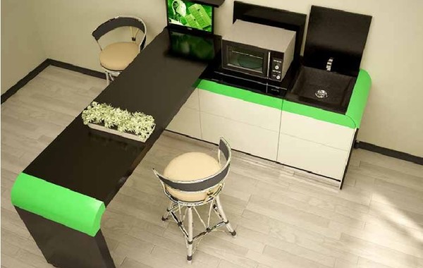 Transformable office – kitchen
